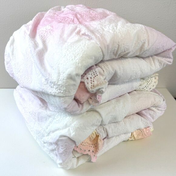 Pottery Barn LoveShackFancy Tie-Dye Lace Trim Quilted Standard Sham Set - Picture 3 of 8